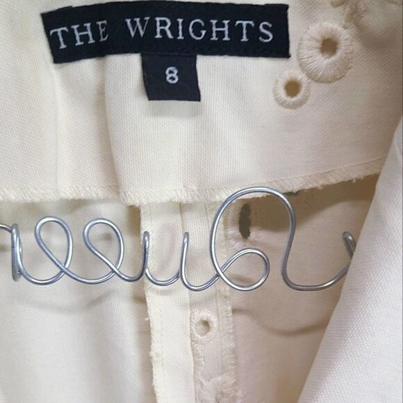 The Wrights Women's Vanilla Embroidered Floral Blazer Size 8 - Picture 4 of 6